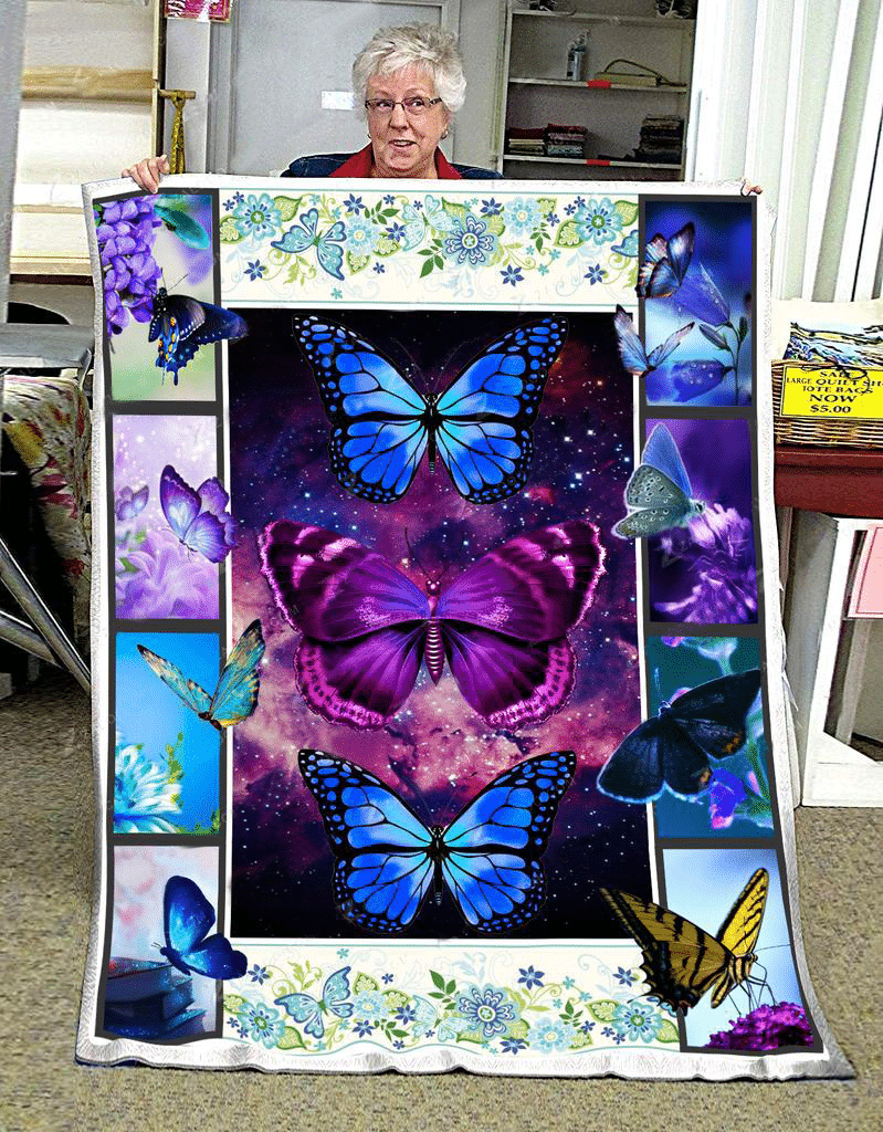 litzzy Butterfly Spring Garden Fleece Blanket Christmas Christmas Gifts Merry Christmas Holiday Gifts Gift Dhc03011730Dd Quilt Blanket   