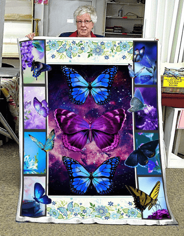 litzzy Butterfly Spring Garden Fleece Blanket Christmas Christmas Gifts Merry Christmas Holiday Gifts Gift Dhc03011730Dd Quilt Blanket   