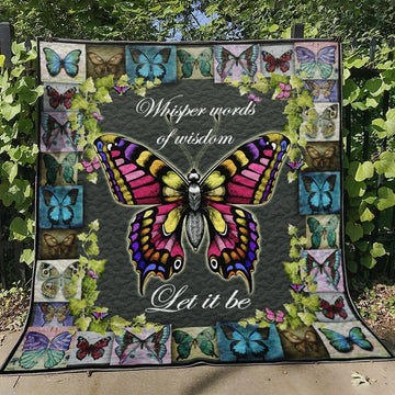 litzzy Butterfly Whisper Words Fleece Blanket Christmas Gift Dhc04011163Dd Quilt Blanket   