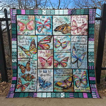 litzzy Butterfly You Are Free To Fly Fleece Blanket Christmas Gift Dhc04011191Dd Quilt Blanket   