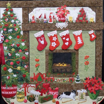 litzzy By The Chimney Christmas CLT2011025H Fleece Blanket Quilt Blanket   