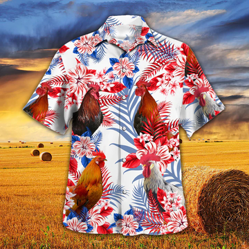 litzzy Chicken Cattle Lovers American Flag Hawaiian Shirt, Chicken aloha Hawaiian shirt, Flowers Aloha Shirt For Men, Women - Aloha shirt Hawaiian Hawaii Shirt For Summer Hawaii Shirt   