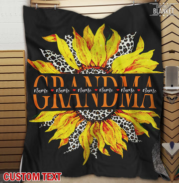 litzzy Personalized Sunflower Grandma Fleece Blanket - Tlty0212201 Quilt Blanket 50x60  
