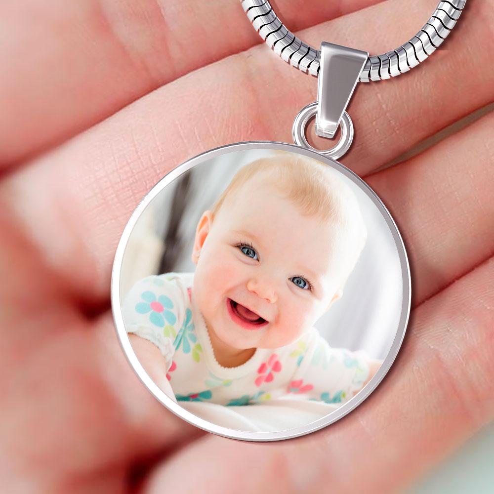 litzzy Mommy - Thank You For Being My Mommy - Circle Photo Necklace Jewelry   