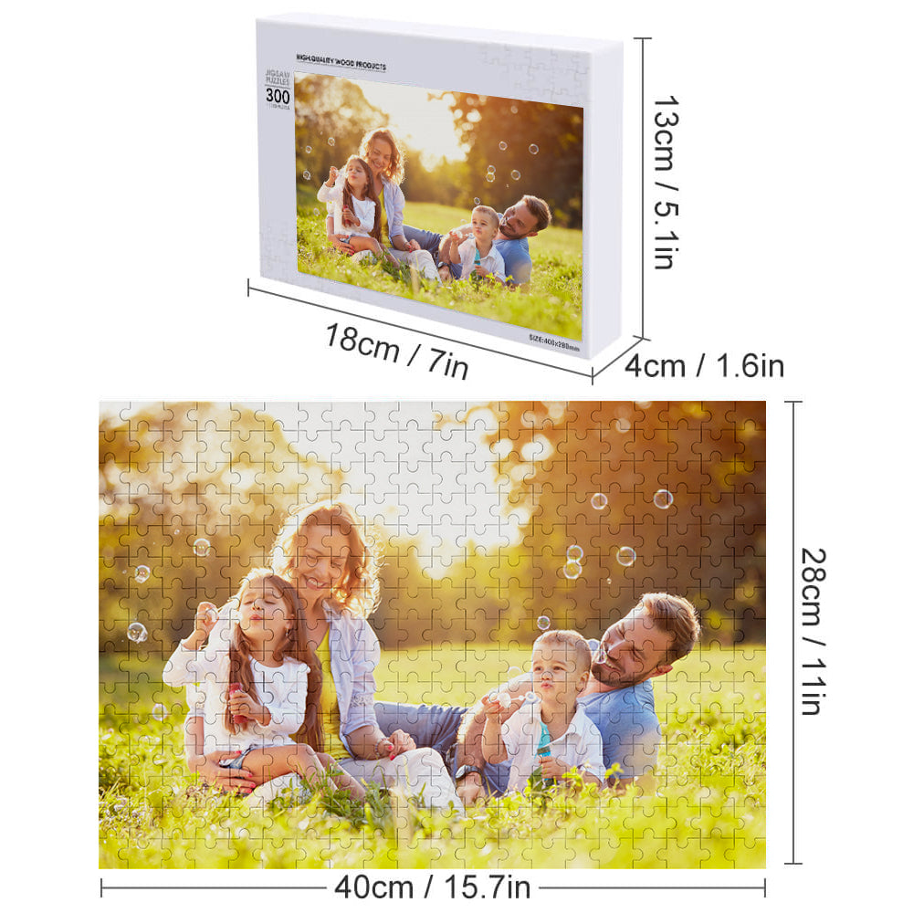 litzzy Custom Family Photo Wooden Jigsaw Puzzle - Custom Wooden Sign 5 Size Custom Wooden Sign   