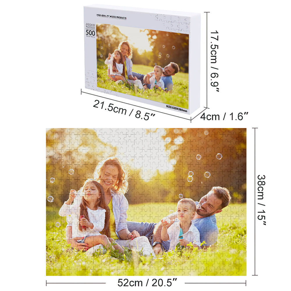 litzzy Custom Family Photo Wooden Jigsaw Puzzle - Custom Wooden Sign 5 Size Custom Wooden Sign   