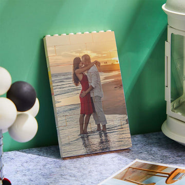 litzzy Personalised Building Brick Rectangle Scannable Code Photo Block Building Brick Photo Single Sided Photo 7.4*11.8cm=2.91*4.65in 