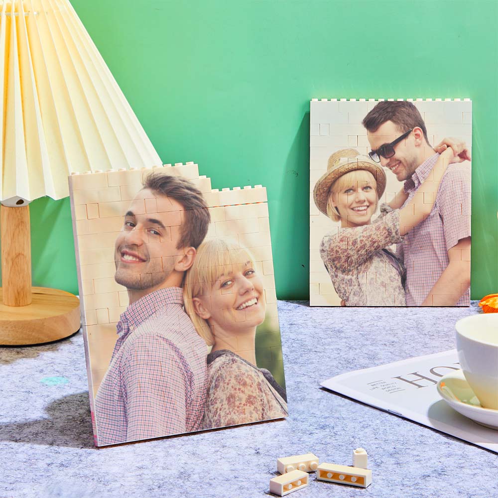 litzzy Personalised Building Brick Rectangle Scannable Code Photo Block Building Brick Photo Double Sided Photo 13.7*17.6cm=5.39*6.93in 