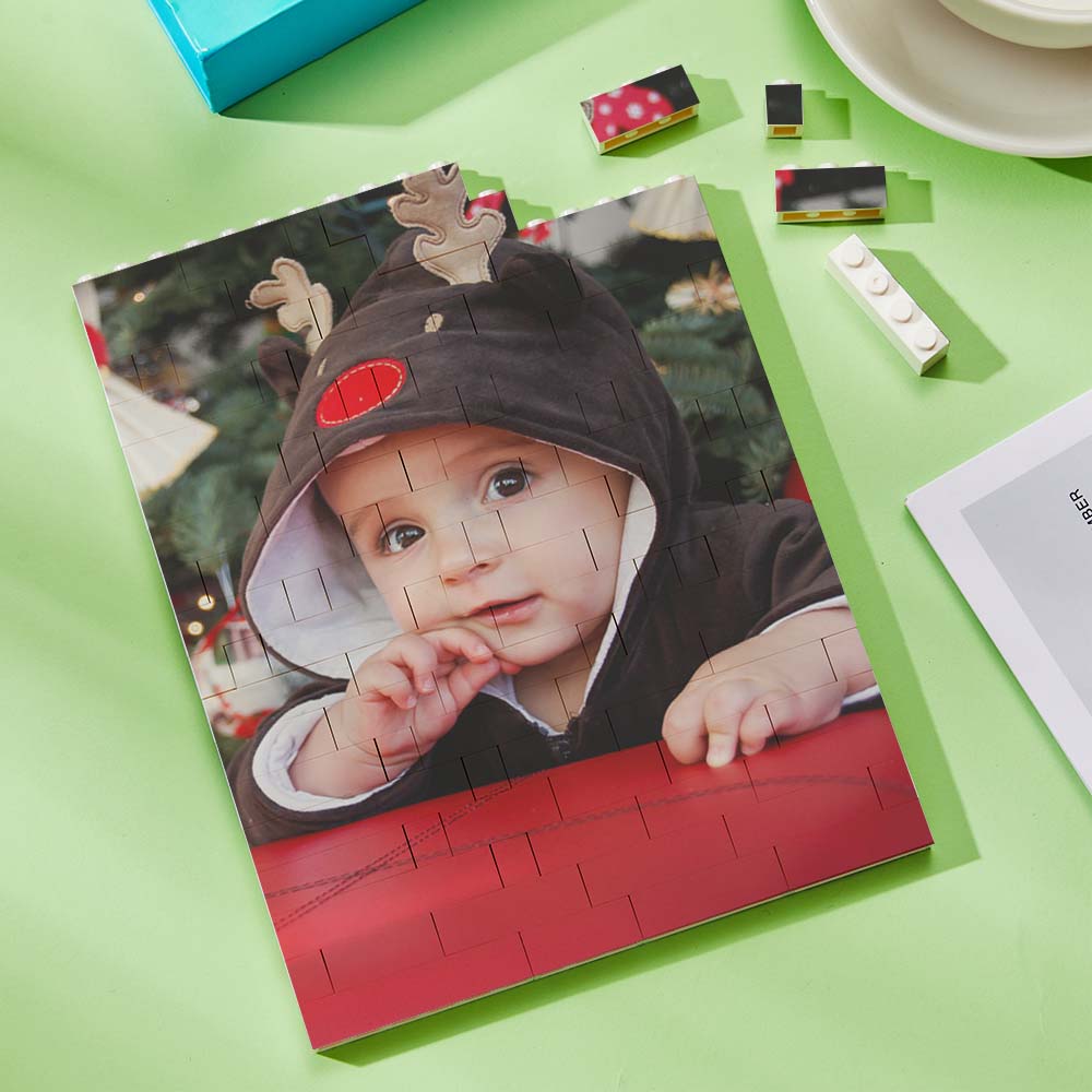 litzzy Personalised Building Brick Rectangle Scannable Code Photo Block Building Brick Photo Single Sided Photo 16.1*21.6cm=6.34*8.50in 