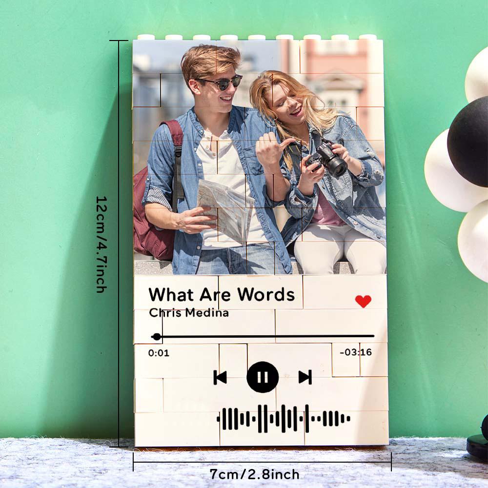 litzzy Personalized Building Brick Photo Block with Music Code Building Brick Photo 7*12cm=2.8*4.7inch  
