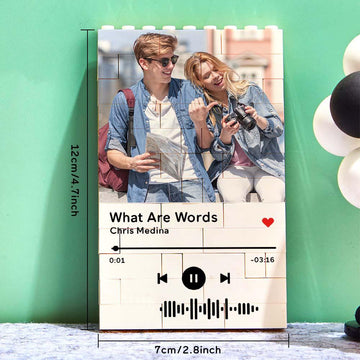 litzzy Personalized Building Brick Photo Block with Music Code Building Brick Photo 7*12cm=2.8*4.7inch  