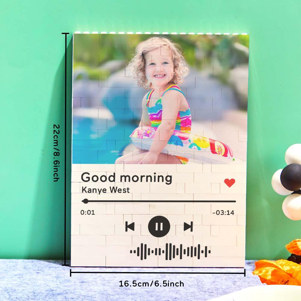 litzzy Personalized Building Brick Photo Block with Music Code Building Brick Photo 16*21cm=6.3*8.3inch  