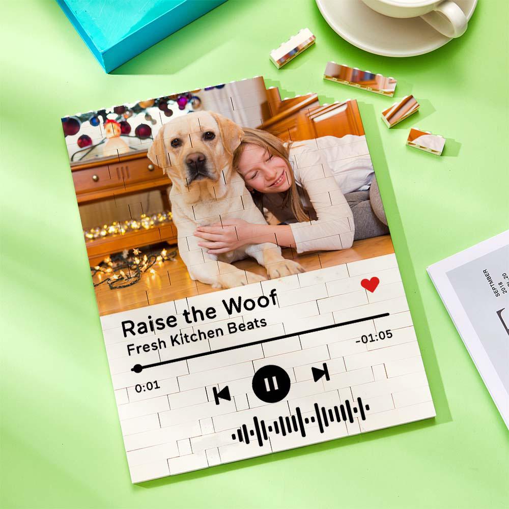 litzzy Personalized Building Brick Photo Block with Music Code Building Brick Photo   