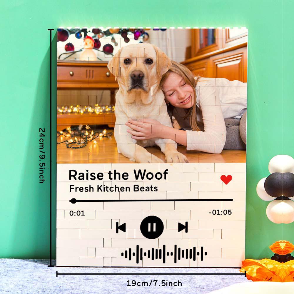 litzzy Personalized Building Brick Photo Block with Music Code Building Brick Photo 19*24cm=7.5*9.5inch  