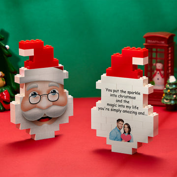 litzzy Christmas Santa Claus Building Blocks Personalized Photo Brick Puzzles Building Brick Photo 14.7*9.6*1.6CM  