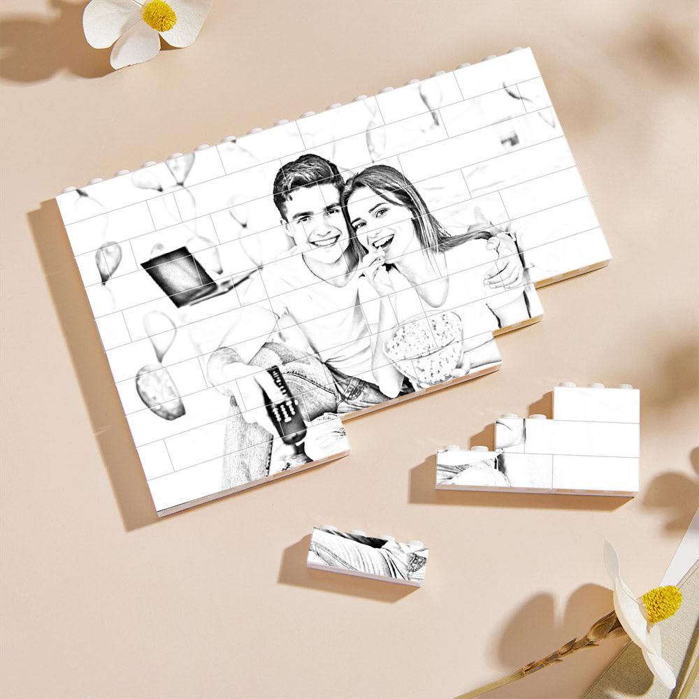 litzzy Personalised Engraved Effect Photo Building Blocks For Lovers Building Brick Photo Single Sided Small 
