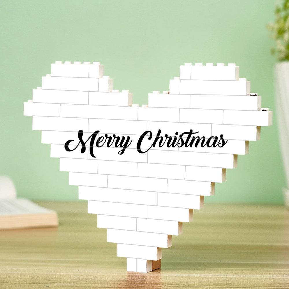 litzzy Custom Building Brick Personalized Heart Shaped Photo Block for Christmas Building Brick Photo   