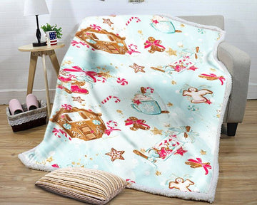 litzzy Cakes For Christmas GS-LD1111 Sherpa Fleece Blanket Sherpa Fleece Blanket   
