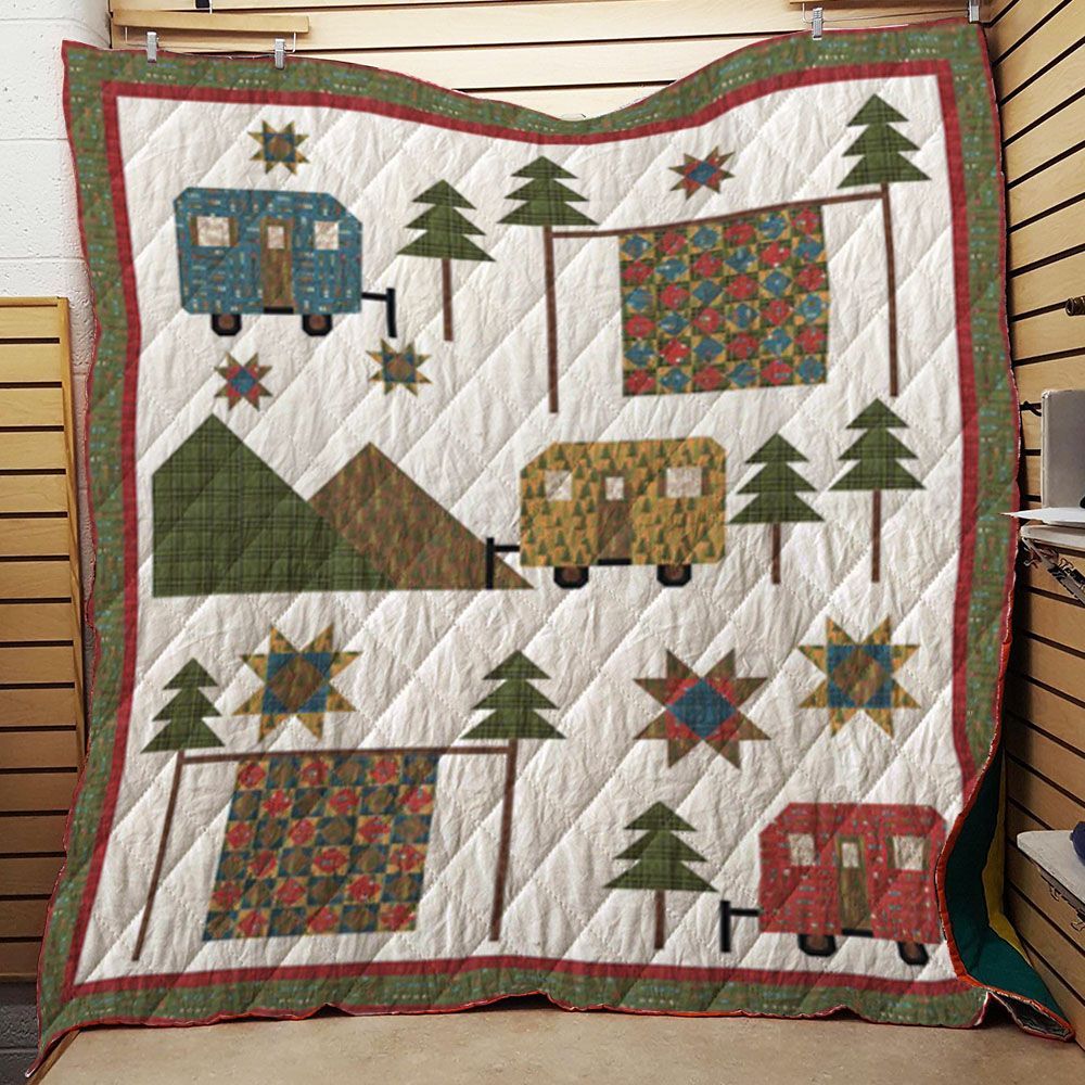 litzzy Camping Christmas CL12120086MDQ Fleece Blanket Quilt Blanket   