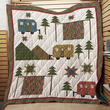 litzzy Camping Christmas CL12120086MDQ Fleece Blanket Quilt Blanket   