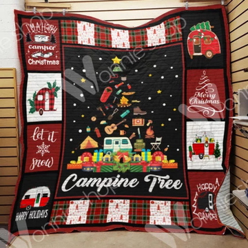 litzzy Camping Christmas CL15100070MDQ Fleece Blanket Quilt Blanket   