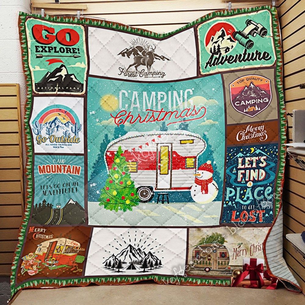 litzzy Camping Christmas CLA0412701Q Fleece Blanket Quilt Blanket   