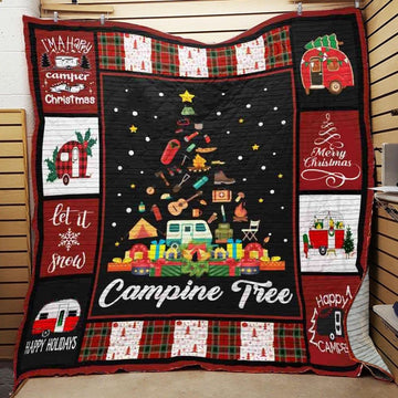 litzzy Camping Christmas CLA06120823Q Fleece Blanket Quilt Blanket   