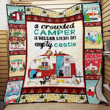 litzzy Camping Christmas CLA06120825Q Fleece Blanket Quilt Blanket   