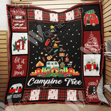 litzzy Camping Christmas DHC15100070MDQ Fleece Blanket Quilt Blanket   