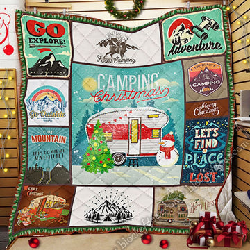 litzzy Camping Christmas GS-CL-LD3012 Fleece Blanket Quilt Blanket   