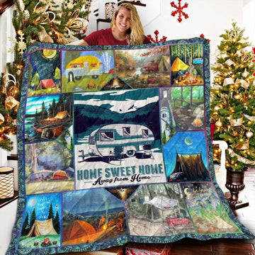 litzzy Camping Home Sweet Home Fleece Blanket Christmas Christmas Gifts Merry Christmas Holiday Gifts Gift Dhc03011714Dd Quilt Blanket   