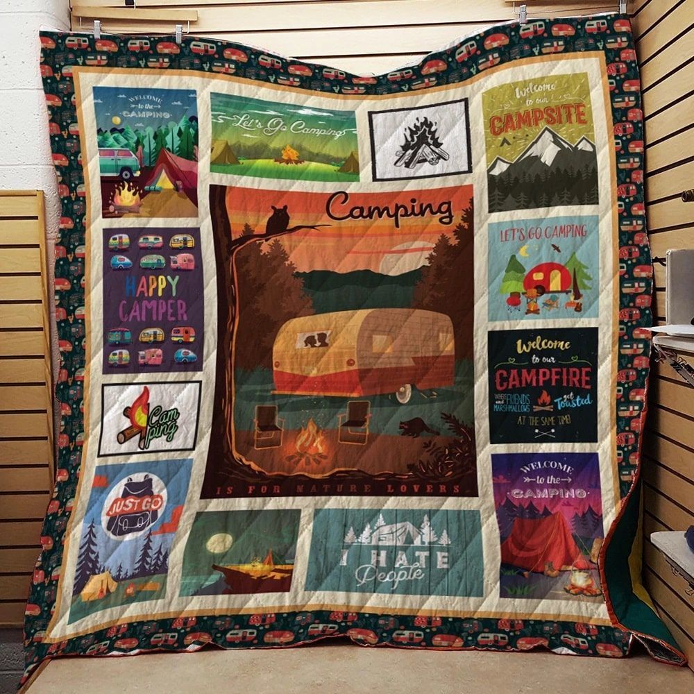 litzzy Camping Just Go To Camping Fleece Blanket Christmas Christmas Gifts Merry Christmas Holiday Gifts Gift Dhc03011332Dd Quilt Blanket   