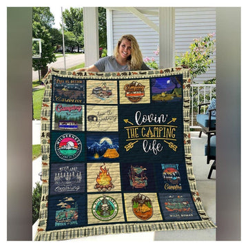 litzzy Camping Lovin The Camping Life Fleece Blanket Christmas Christmas Gifts Merry Christmas Holiday Gifts Gift Dhc03011713Dd Quilt Blanket   