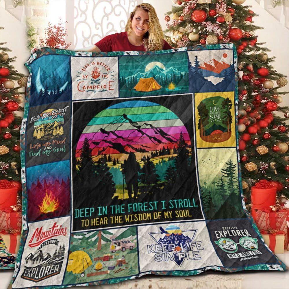 litzzy Camping Rolling In The Forest Fleece Blanket Christmas Christmas Gifts Merry Christmas Holiday Gifts Gift Dhc03011689Dd Quilt Blanket   