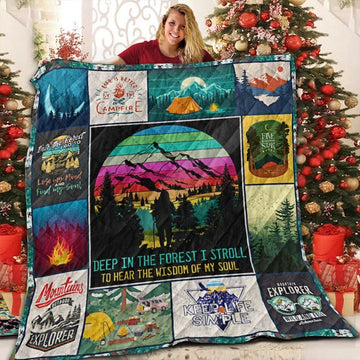 litzzy Camping Rolling In The Forest Fleece Blanket Christmas Christmas Gifts Merry Christmas Holiday Gifts Gift Dhc03011689Dd Quilt Blanket   