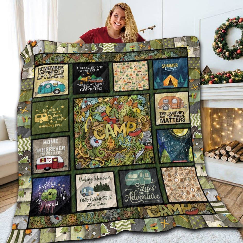 litzzy Camping T316 Cam 1112 Fleece Blanket Christmas Christmas Gifts Merry Christmas Holiday Gifts Gift Dhc03011688Dd Quilt Blanket   