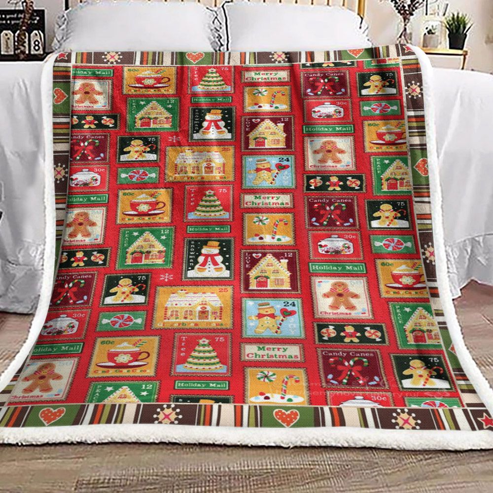 litzzy Candy Heart Snowman Christmas BL1610053F Sherpa Fleece Blanket Sherpa Fleece Blanket   