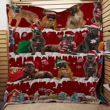 litzzy Cane Corso Snow Christmas CL11120140MDQ Fleece Blanket Quilt Blanket   