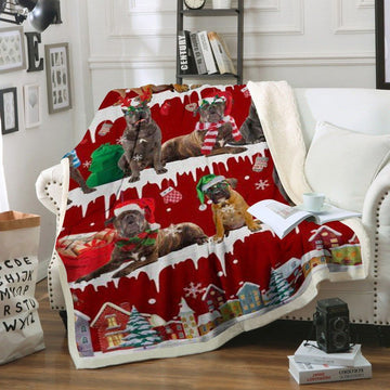 litzzy Cane Corso Snow Christmas CL11120278MDF Sherpa Fleece Blanket Sherpa Fleece Blanket   