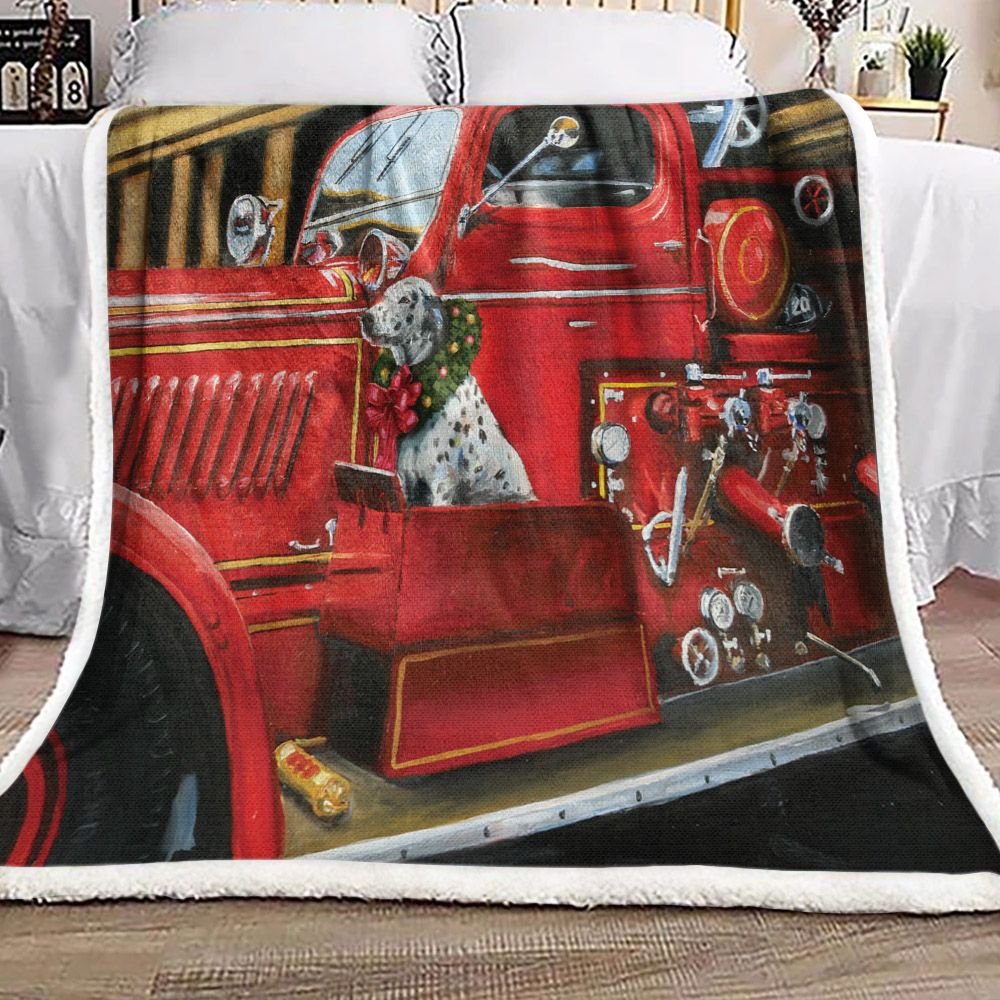 litzzy Car Christmas Dog VD1510032F Sherpa Fleece Blanket fleece blanket   