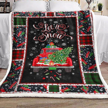 litzzy Car Christmas HN101048F Sherpa Fleece Blanket Sherpa Fleece Blanket   