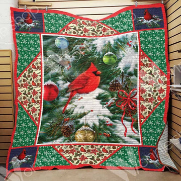 litzzy Cardinal Bird Christmas DHC15100072MDQ Fleece Blanket Quilt Blanket   