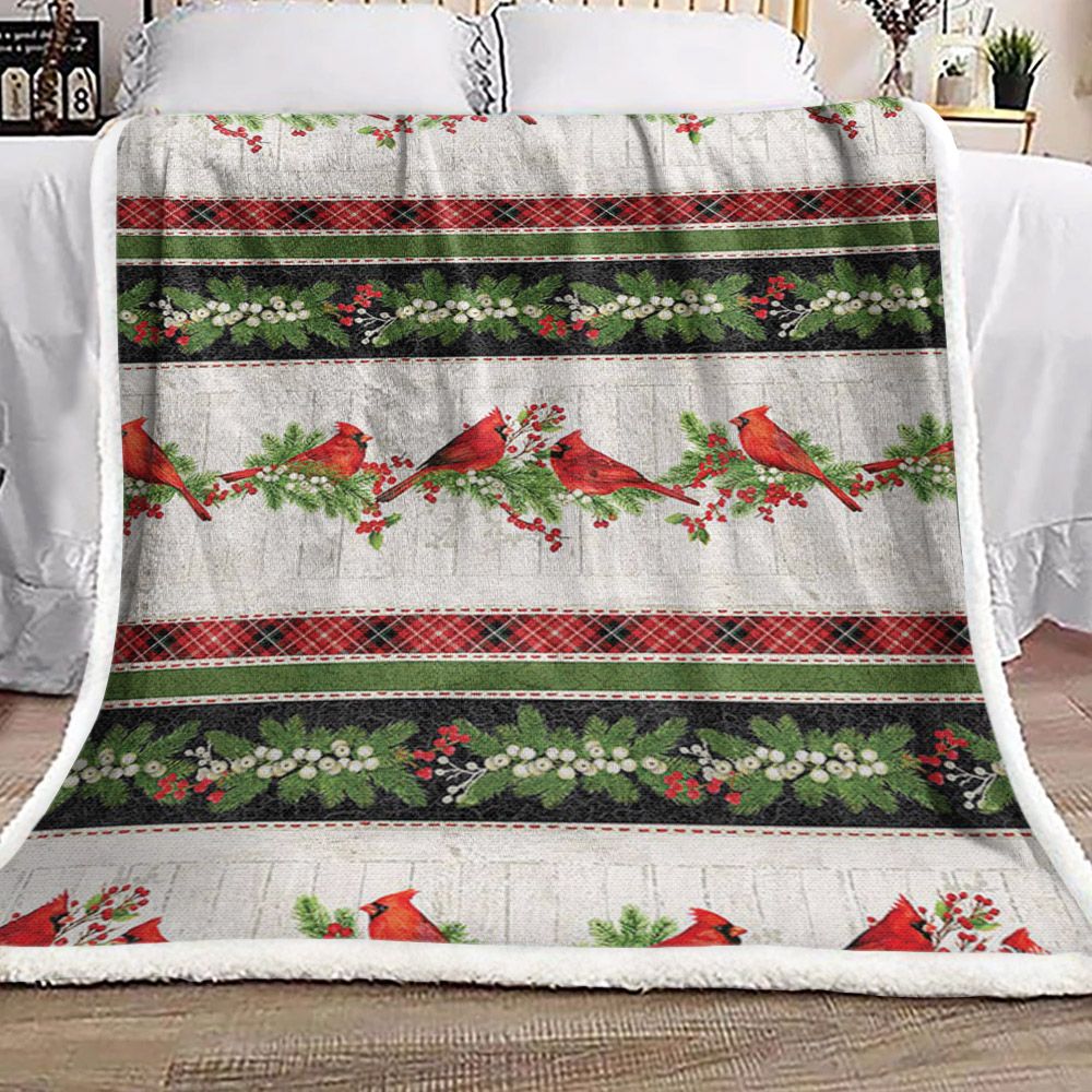 litzzy Cardinal Christmas BL0111042F Sherpa Fleece Blanket Sherpa Fleece Blanket   