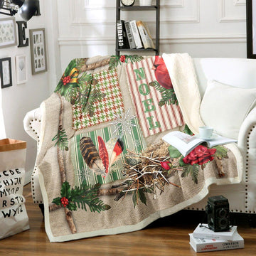 litzzy Cardinal Christmas CG1112017TT Sherpa Fleece Blanket Sherpa Fleece Blanket   
