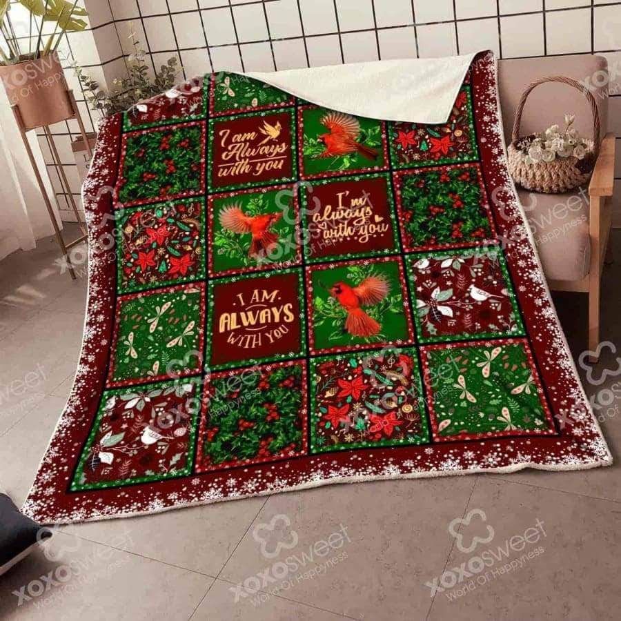 litzzy Cardinal Christmas CL05100094MDF Sherpa Fleece Blanket Sherpa Fleece Blanket   