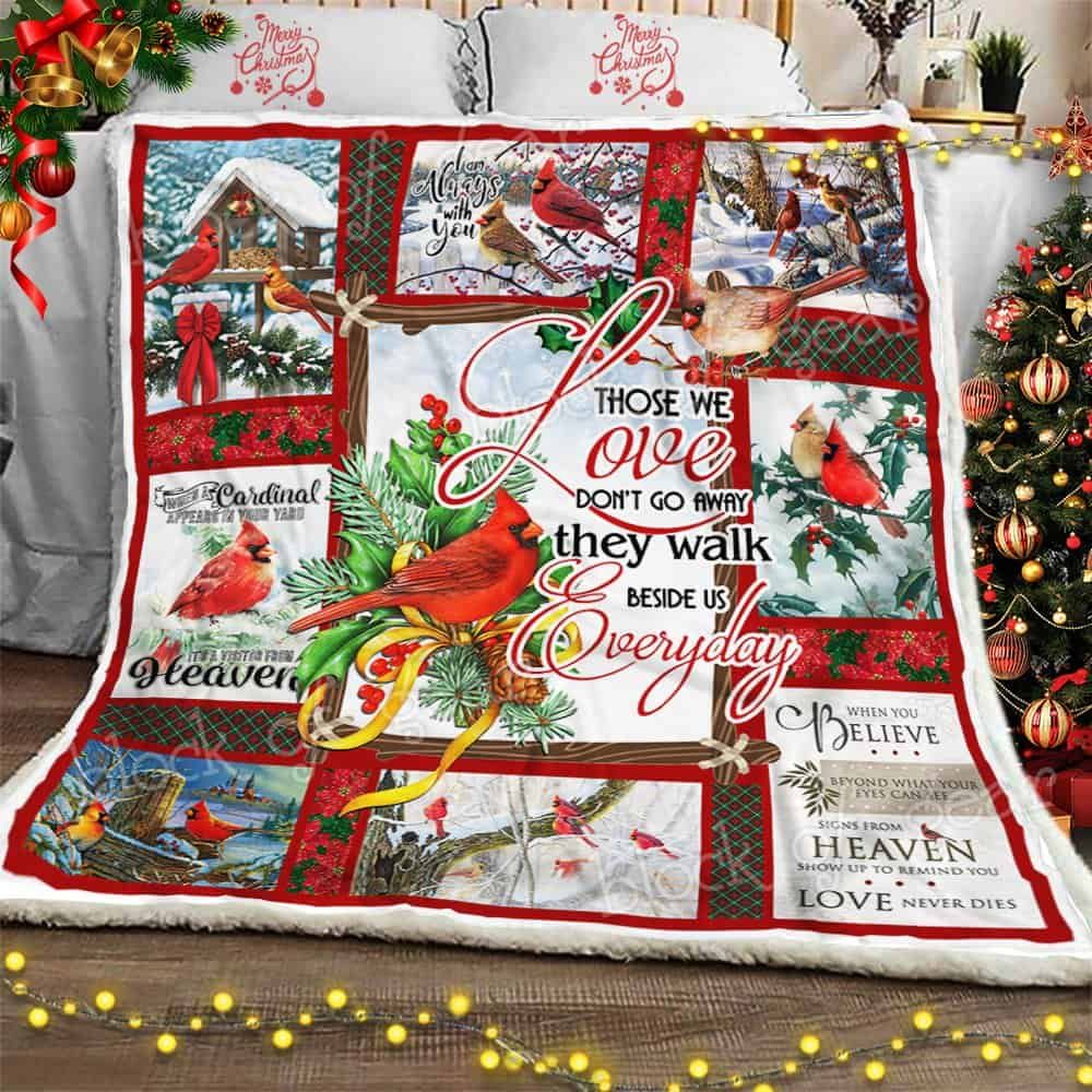litzzy Cardinal Christmas CL11100034MDF Sherpa Fleece Blanket Sherpa Fleece Blanket   
