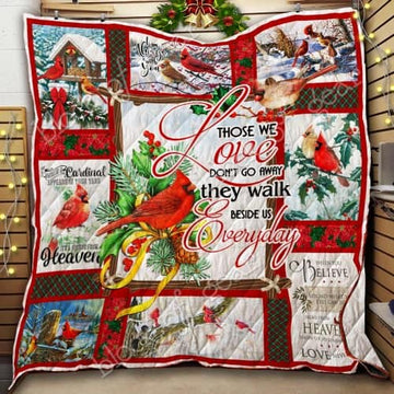 litzzy Cardinal Christmas CL14100059MDQ Fleece Blanket Quilt Blanket   