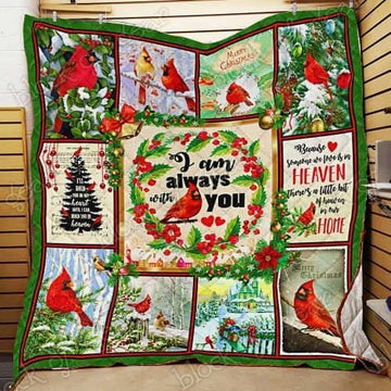 litzzy Cardinal Christmas CL18100146MDQ Fleece Blanket Quilt Blanket   
