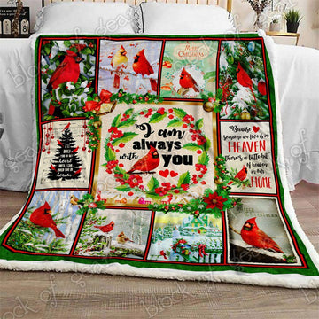 litzzy Cardinal Christmas CL190950MDF Sherpa Fleece Blanket Sherpa Fleece Blanket   