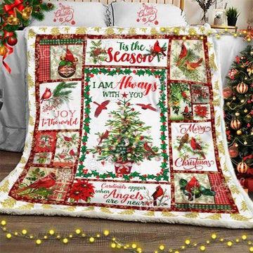 litzzy Cardinal Christmas CL30100046MDF Sherpa Fleece Blanket Sherpa Fleece Blanket   